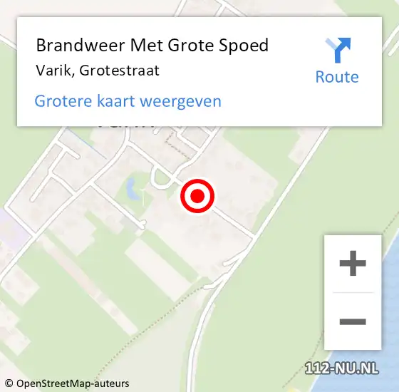 Locatie op kaart van de 112 melding: Brandweer Met Grote Spoed Naar Varik, Grotestraat op 6 juli 2020 16:50