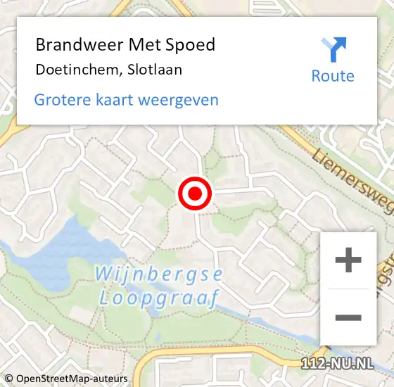 Locatie op kaart van de 112 melding: Brandweer Met Spoed Naar Doetinchem, Slotlaan op 6 juli 2020 17:42