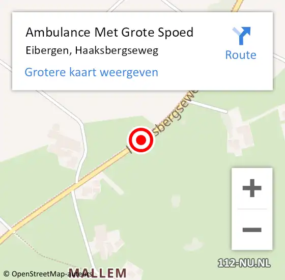 Locatie op kaart van de 112 melding: Ambulance Met Grote Spoed Naar Eibergen, Haaksbergseweg op 6 juli 2020 17:51