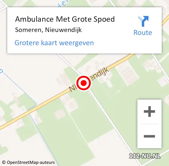 Locatie op kaart van de 112 melding: Ambulance Met Grote Spoed Naar Someren, Nieuwendijk op 6 juli 2020 18:01