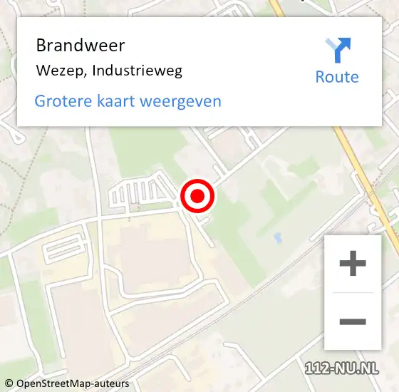 Locatie op kaart van de 112 melding: Brandweer Wezep, Industrieweg op 6 juli 2020 20:17