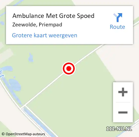 Locatie op kaart van de 112 melding: Ambulance Met Grote Spoed Naar Zeewolde, Priempad op 6 juli 2020 20:44