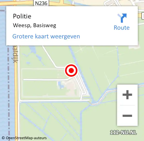 Locatie op kaart van de 112 melding: Politie Weesp, Basisweg op 6 juli 2020 21:36