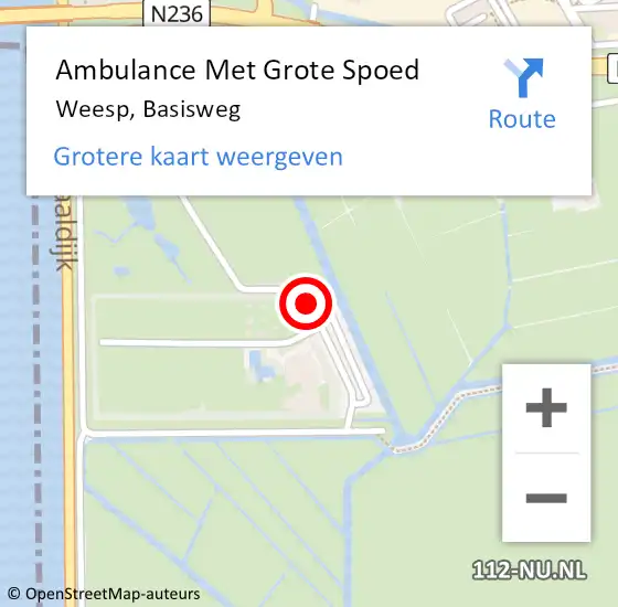 Locatie op kaart van de 112 melding: Ambulance Met Grote Spoed Naar Weesp, Basisweg op 6 juli 2020 21:38