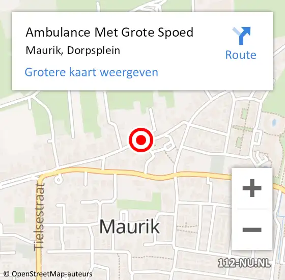 Locatie op kaart van de 112 melding: Ambulance Met Grote Spoed Naar Maurik, Dorpsplein op 11 mei 2014 23:40