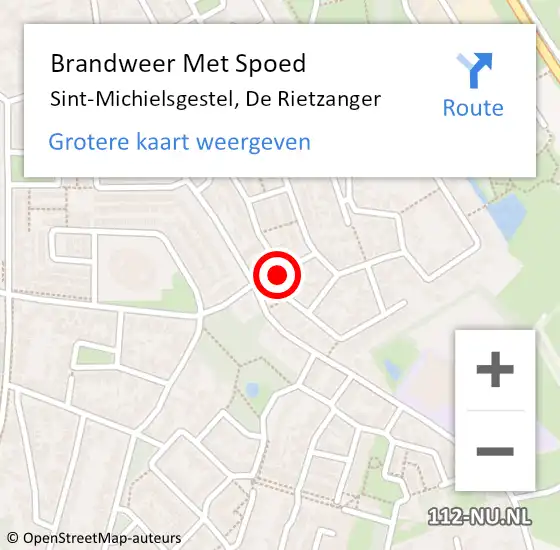 Locatie op kaart van de 112 melding: Brandweer Met Spoed Naar Sint-Michielsgestel, De Rietzanger op 6 juli 2020 23:12