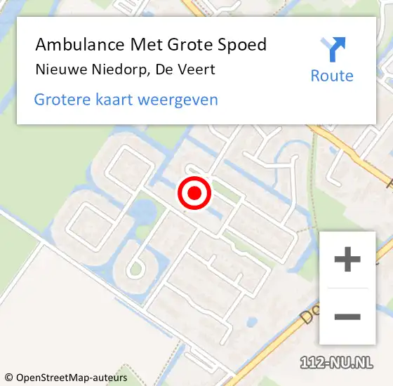 Locatie op kaart van de 112 melding: Ambulance Met Grote Spoed Naar Nieuwe Niedorp, De Veert op 6 juli 2020 23:12
