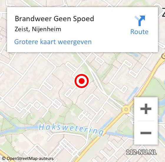 Locatie op kaart van de 112 melding: Brandweer Geen Spoed Naar Zeist, Nijenheim op 7 juli 2020 08:28