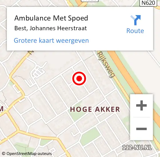 Locatie op kaart van de 112 melding: Ambulance Met Spoed Naar Best, Johannes Heerstraat op 7 juli 2020 10:26