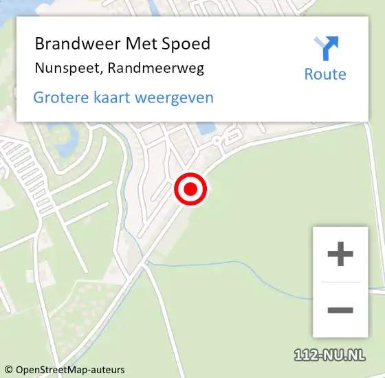 Locatie op kaart van de 112 melding: Brandweer Met Spoed Naar Nunspeet, Randmeerweg op 7 juli 2020 10:57