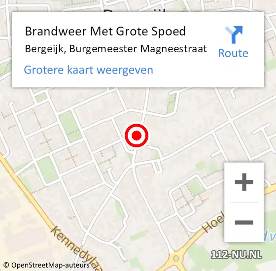 Locatie op kaart van de 112 melding: Brandweer Met Grote Spoed Naar Bergeijk, Burgemeester Magneestraat op 7 juli 2020 11:39