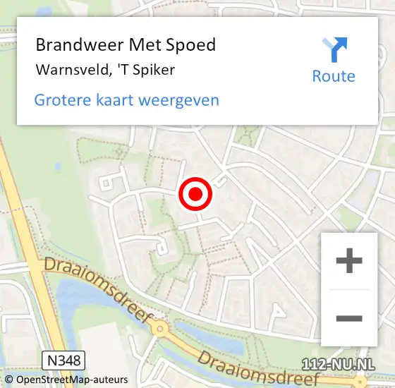 Locatie op kaart van de 112 melding: Brandweer Met Spoed Naar Warnsveld, 'T Spiker op 7 juli 2020 14:51