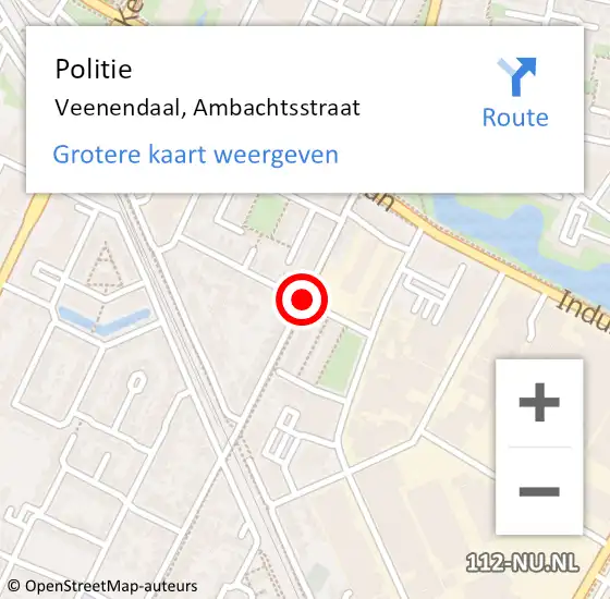 Locatie op kaart van de 112 melding: Politie Veenendaal, Ambachtsstraat op 7 juli 2020 15:21