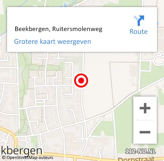 Locatie op kaart van de 112 melding:  Beekbergen, Ruitersmolenweg op 7 juli 2020 15:30