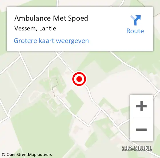 Locatie op kaart van de 112 melding: Ambulance Met Spoed Naar Vessem, Lantie op 7 juli 2020 15:52