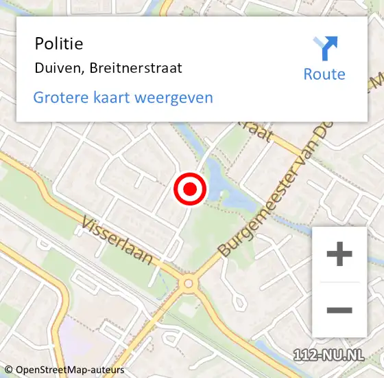 Locatie op kaart van de 112 melding: Politie Duiven, Breitnerstraat op 7 juli 2020 16:47