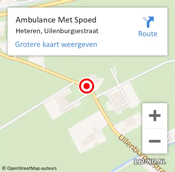 Locatie op kaart van de 112 melding: Ambulance Met Spoed Naar Heteren, Uilenburgsestraat op 7 juli 2020 16:57