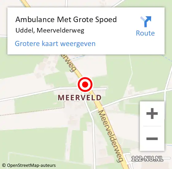 Locatie op kaart van de 112 melding: Ambulance Met Grote Spoed Naar Uddel, Meervelderweg op 7 juli 2020 16:59