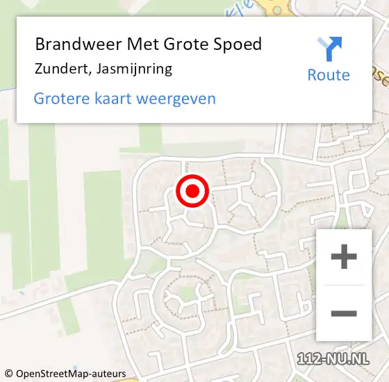 Locatie op kaart van de 112 melding: Brandweer Met Grote Spoed Naar Zundert, Jasmijnring op 7 juli 2020 17:34