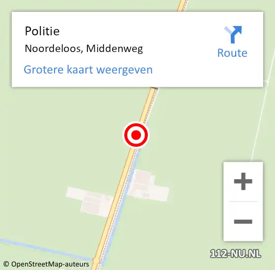 Locatie op kaart van de 112 melding: Politie Noordeloos, Middenweg op 7 juli 2020 19:19