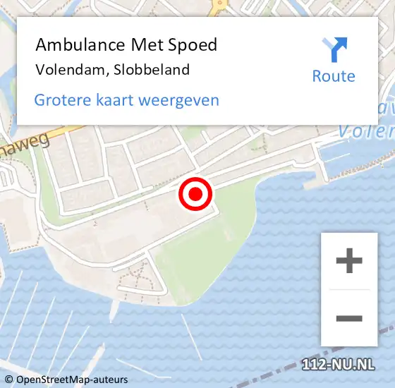 Locatie op kaart van de 112 melding: Ambulance Met Spoed Naar Volendam, Slobbeland op 7 juli 2020 20:01
