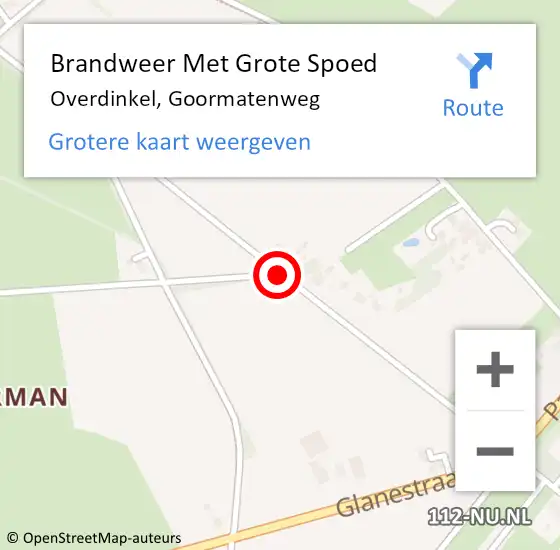 Locatie op kaart van de 112 melding: Brandweer Met Grote Spoed Naar Overdinkel, Goormatenweg op 7 juli 2020 20:43