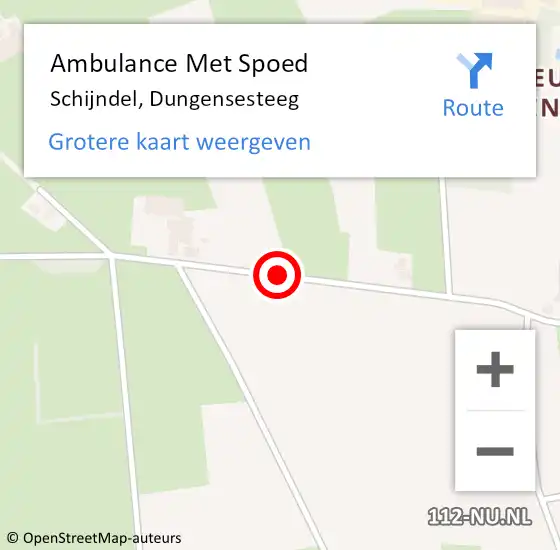 Locatie op kaart van de 112 melding: Ambulance Met Spoed Naar Schijndel, Dungensesteeg op 7 juli 2020 20:50