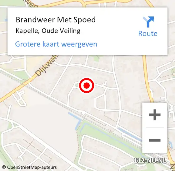 Locatie op kaart van de 112 melding: Brandweer Met Spoed Naar Kapelle, Oude Veiling op 7 juli 2020 22:14