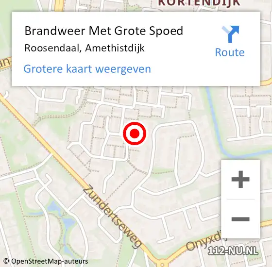 Locatie op kaart van de 112 melding: Brandweer Met Grote Spoed Naar Roosendaal, Amethistdijk op 8 juli 2020 02:05