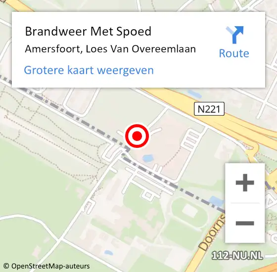 Locatie op kaart van de 112 melding: Brandweer Met Spoed Naar Amersfoort, Loes Van Overeemlaan op 8 juli 2020 06:16