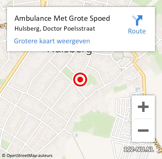 Locatie op kaart van de 112 melding: Ambulance Met Grote Spoed Naar Hulsberg, Doctor Poelsstraat op 12 mei 2014 05:27