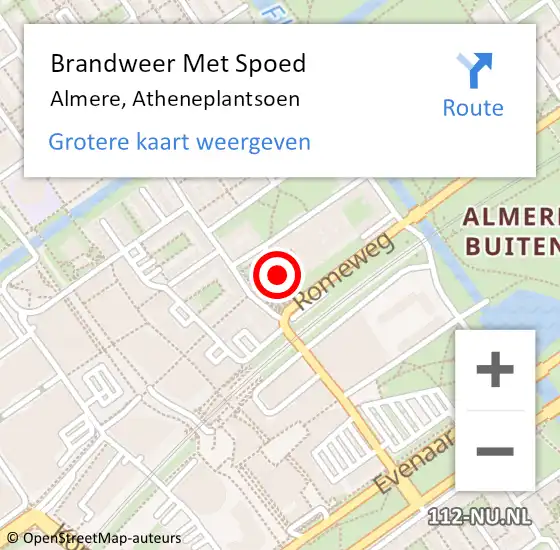 Locatie op kaart van de 112 melding: Brandweer Met Spoed Naar Almere, Atheneplantsoen op 8 juli 2020 09:00