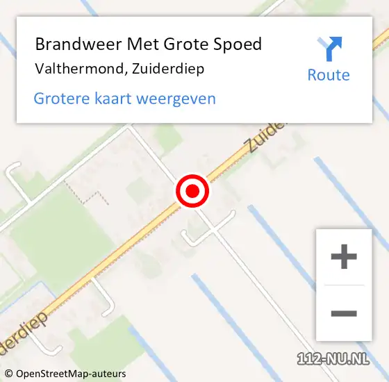 Locatie op kaart van de 112 melding: Brandweer Met Grote Spoed Naar Valthermond, Zuiderdiep op 8 juli 2020 12:31