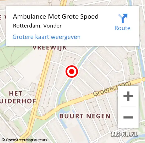 Locatie op kaart van de 112 melding: Ambulance Met Grote Spoed Naar Rotterdam, Vonder op 8 juli 2020 13:16