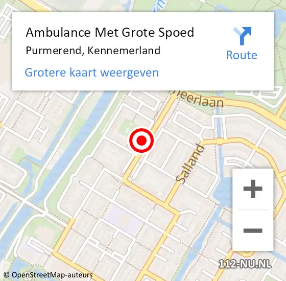 Locatie op kaart van de 112 melding: Ambulance Met Grote Spoed Naar Purmerend, Kennemerland op 8 juli 2020 13:57