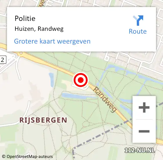 Locatie op kaart van de 112 melding: Politie Huizen, Randweg op 8 juli 2020 14:43