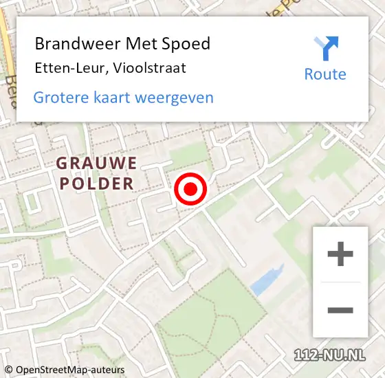 Locatie op kaart van de 112 melding: Brandweer Met Spoed Naar Etten-Leur, Vioolstraat op 8 juli 2020 14:49