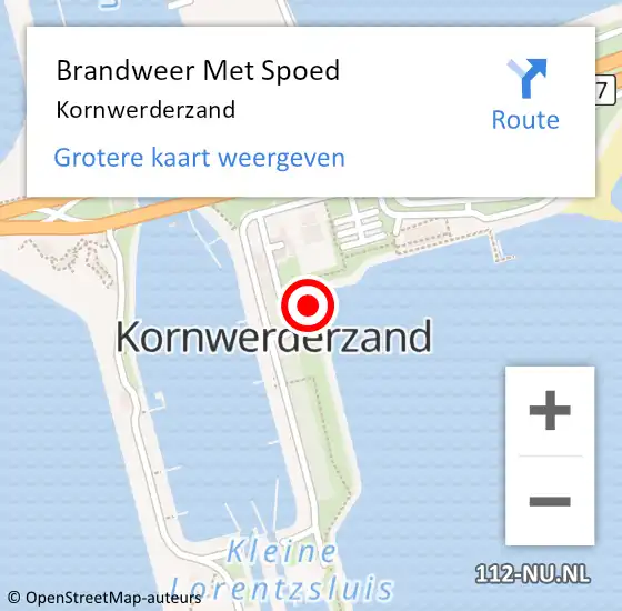 Locatie op kaart van de 112 melding: Brandweer Met Spoed Naar Kornwerderzand op 8 juli 2020 15:06