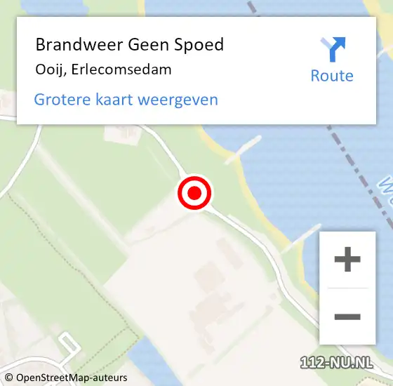 Locatie op kaart van de 112 melding: Brandweer Geen Spoed Naar Ooij, Erlecomsedam op 8 juli 2020 15:06