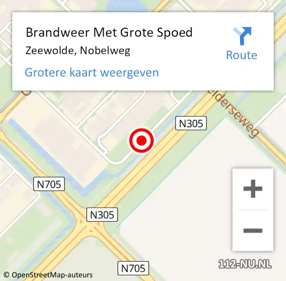 Locatie op kaart van de 112 melding: Brandweer Met Grote Spoed Naar Zeewolde, Nobelweg op 8 juli 2020 16:31