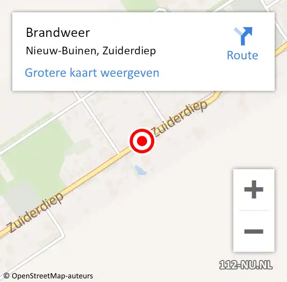 Locatie op kaart van de 112 melding: Brandweer Nieuw-Buinen, Zuiderdiep op 8 juli 2020 17:00