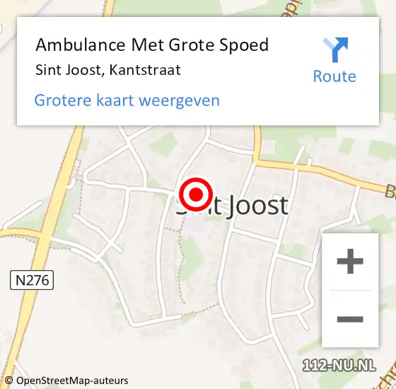 Locatie op kaart van de 112 melding: Ambulance Met Grote Spoed Naar Sint Joost, Kantstraat op 12 mei 2014 08:12