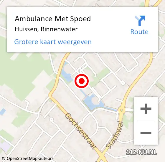 Locatie op kaart van de 112 melding: Ambulance Met Spoed Naar Huissen, Binnenwater op 8 juli 2020 22:54