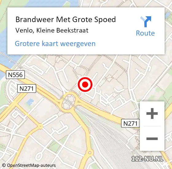 Locatie op kaart van de 112 melding: Brandweer Met Grote Spoed Naar Venlo, Kleine Beekstraat op 8 juli 2020 23:17