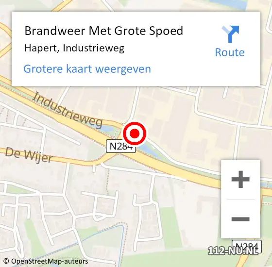 Locatie op kaart van de 112 melding: Brandweer Met Grote Spoed Naar Hapert, Industrieweg op 9 juli 2020 00:25