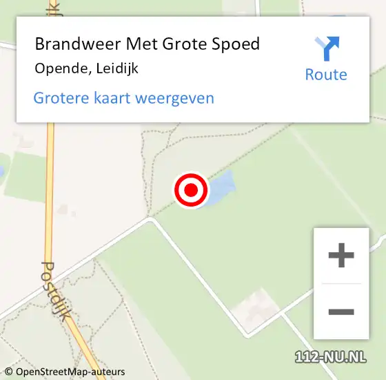 Locatie op kaart van de 112 melding: Brandweer Met Grote Spoed Naar Opende, Leidijk op 9 juli 2020 06:28