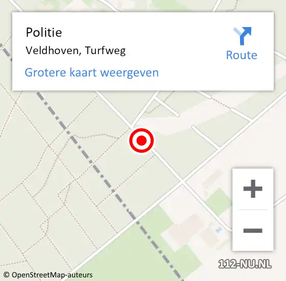 Locatie op kaart van de 112 melding: Politie Veldhoven, Turfweg op 9 juli 2020 10:09