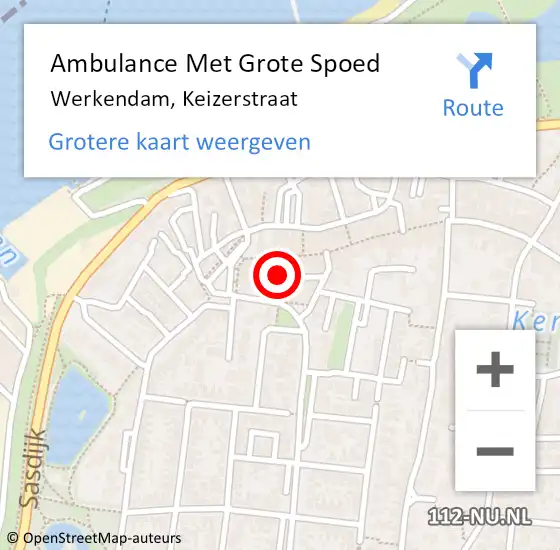 Locatie op kaart van de 112 melding: Ambulance Met Grote Spoed Naar Werkendam, Keizerstraat op 9 juli 2020 11:26