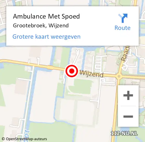 Locatie op kaart van de 112 melding: Ambulance Met Spoed Naar Grootebroek, Wijzend op 9 juli 2020 12:07