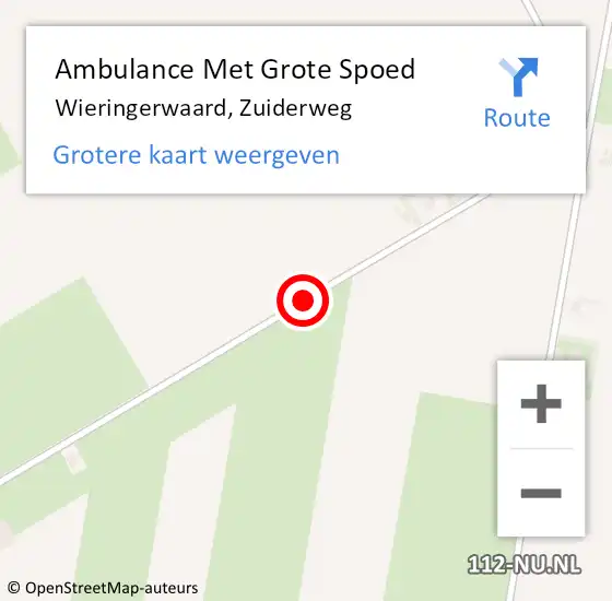 Locatie op kaart van de 112 melding: Ambulance Met Grote Spoed Naar Wieringerwaard, Zuiderweg op 9 juli 2020 13:01